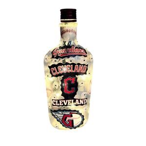 Cleveland Guardians MLB Designer Glass Bottle w/ Lights *Unique Gift Idea